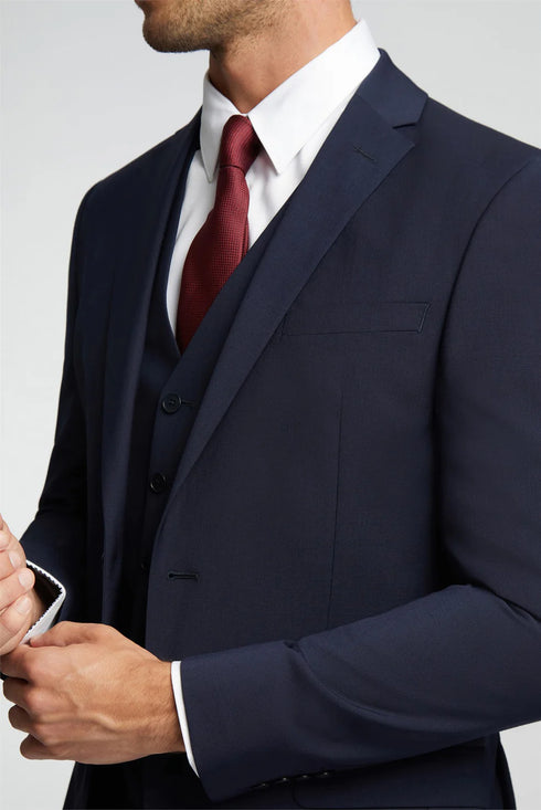 PREMIUM NAVY PANAMA SLIM SUIT JKT